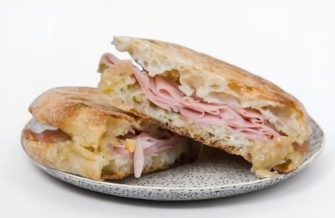 Mortadella, Gouda , Artichoke Panini.