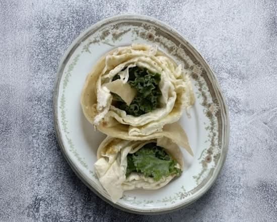 Egg Whites with Kale Wrap.