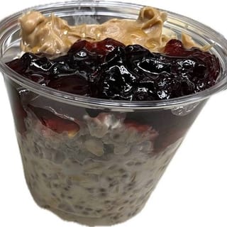 Peanut Butter & Jelly Overnight Oats with Chia Seeds