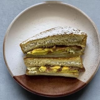 French Toast Holy Moly Stuffed with Bacon Eggs & Cheese