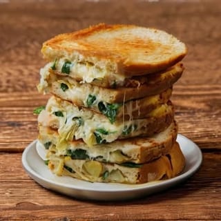 Spinach, Artichoke, Motz Grilled Cheese