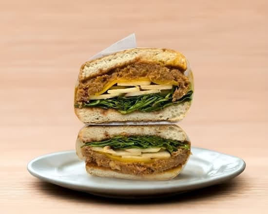 Pulled Pork Panini with Apples and Spinach.