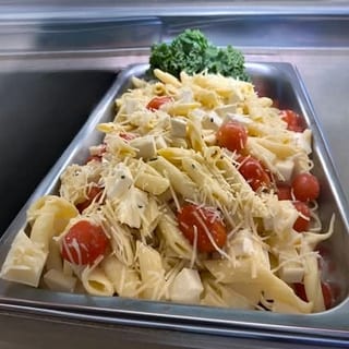 Penne Pasta with Fresh Motz, Parmesan and Tomato