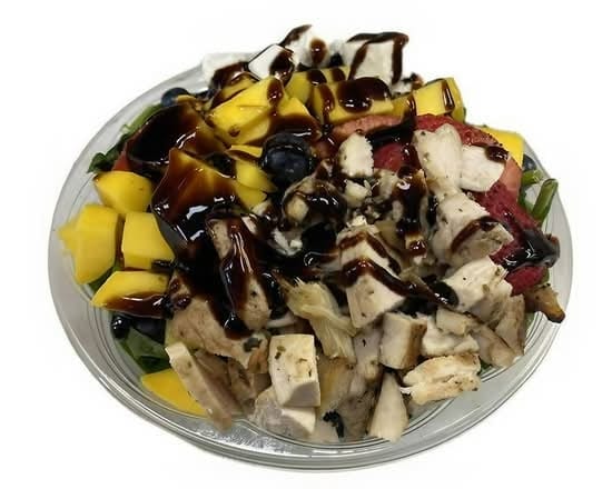 Tropical Salad with Chicken & Balsamic Glaze.