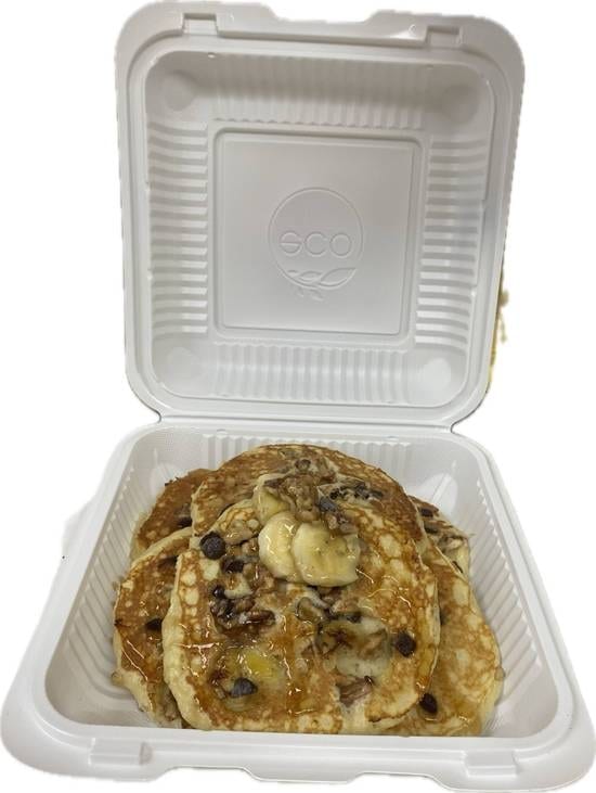 Chonky Monkey Pancakes (Chocolate Chip Banana Pancakes).