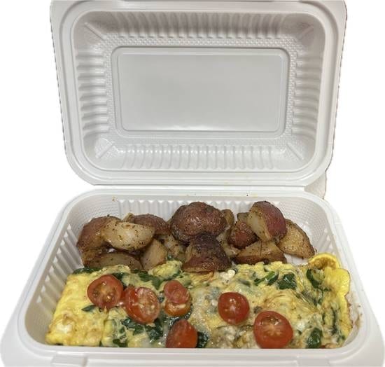 Farmers Crumbled Blue Cheese Omelette.