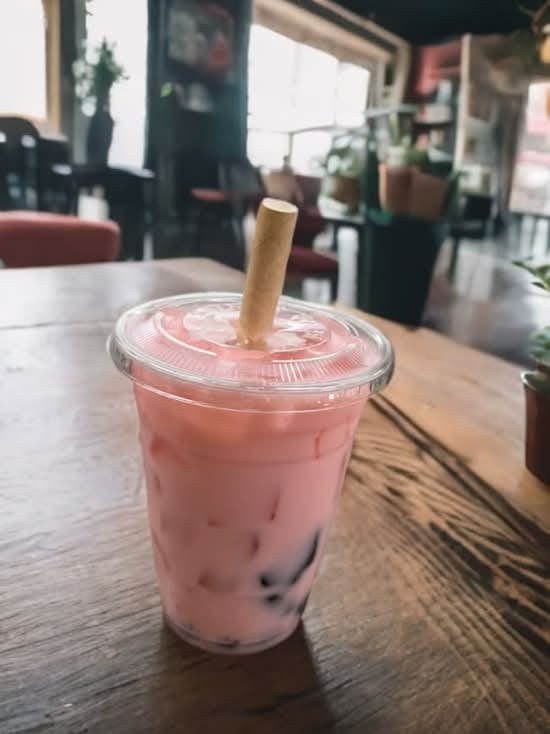 Strawberry Boba Tea.