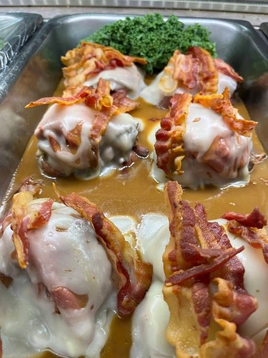 Roast Beef Ala Ala (Motz Bacon and Gravy) on a Roll.