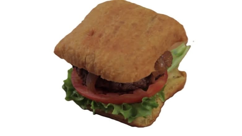 Paula's Knish Cheese Burger.
